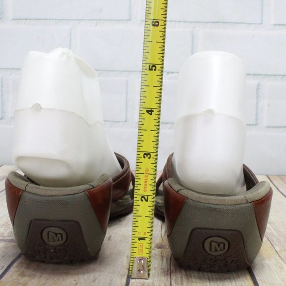 Merrell Dewberry Brown Leather Slip-On Comfort Performance Sandals US 8 - Picture 7 of 8